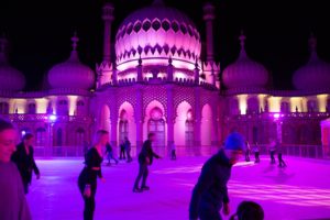 NHS staff ice skate at the Royal Pavilion Ice Rink
