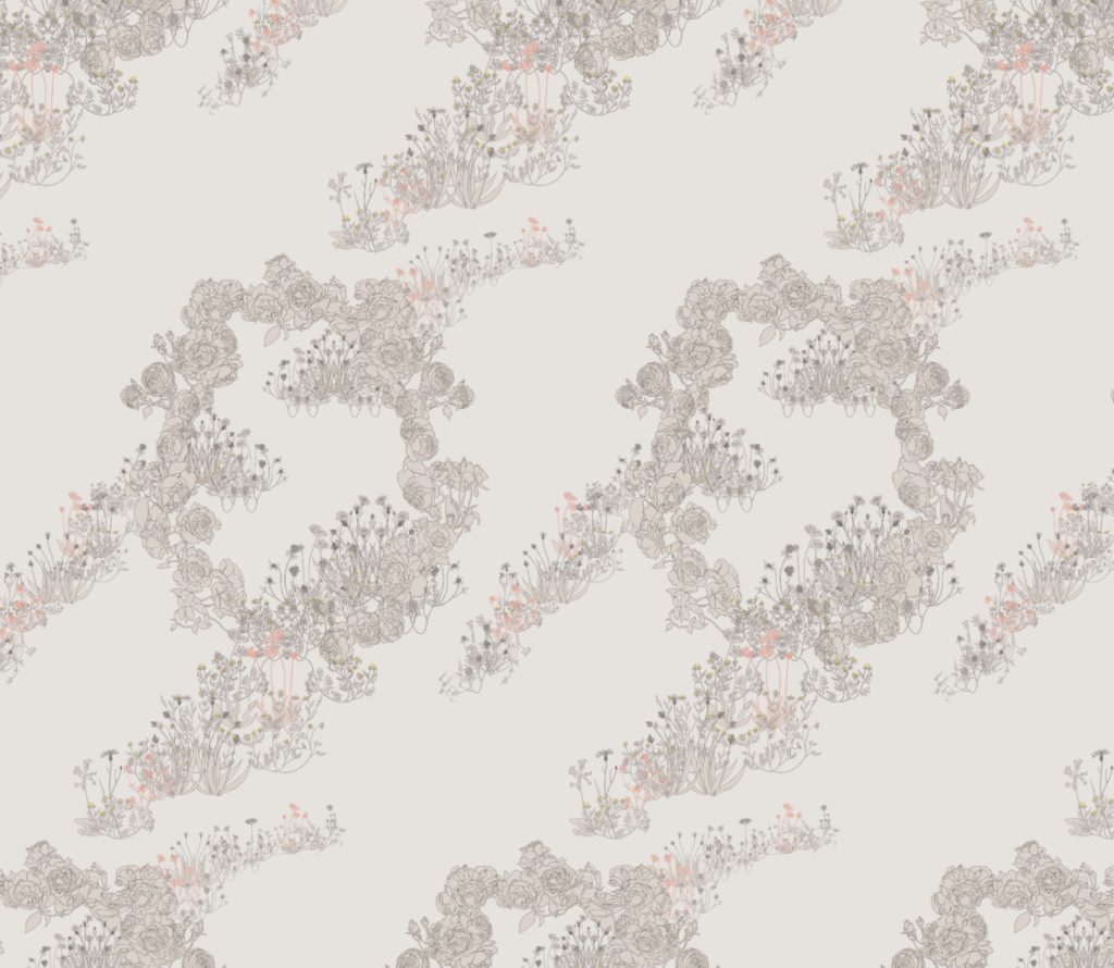 Final design of ‘Coast’ wallpaper by Hannah Maybank. The design is inspired by Shoreham beach.