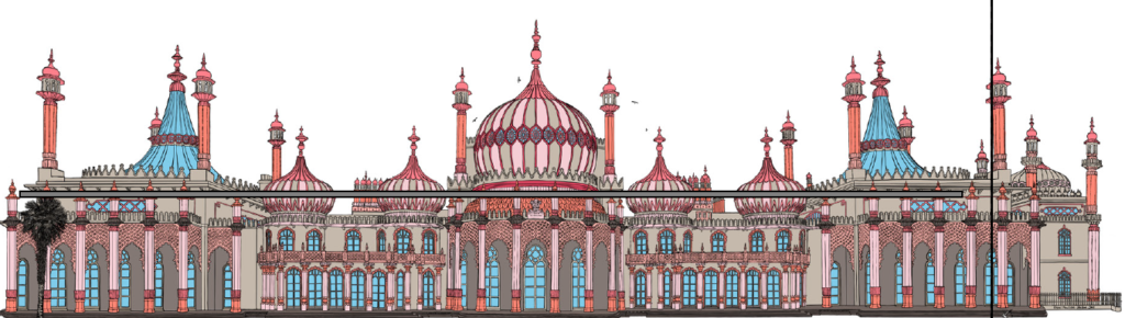 Brighton Pavilion by Ulika Jarl. An illustration for Connect Arts and Wayfinding Project.