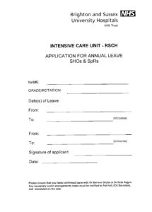 annual leave request letter nhs