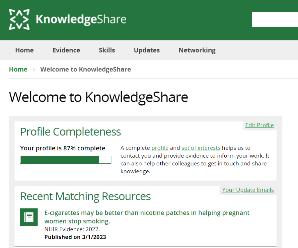 Screen shot of KnowledgeShare