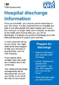 discharge leaflet entering