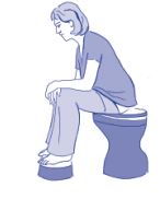 Sitting on the toilet